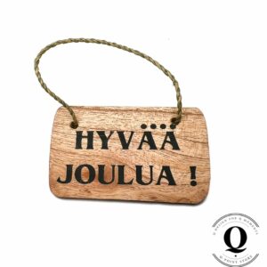 puinen kyltti, hyvää joulua tekstillä