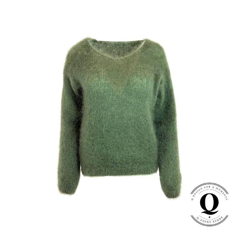 Lumian Dreamy Kid Mohair -neule – metsänvihreä