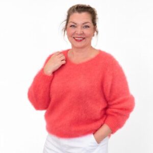 Lumian Dreamy Kid Mohair -neule – koralli
