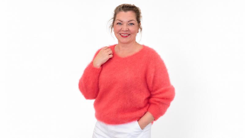 Lumian Dreamy Kid Mohair -neule – koralli