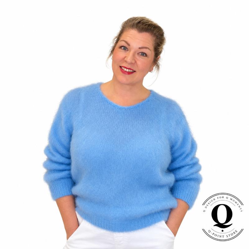 Lumian Dreamy Kid Mohair -neule – vaaleansininen