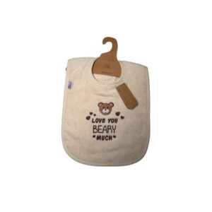 V.I.B. Love You Beary Much vauvan ruokalappu – beige