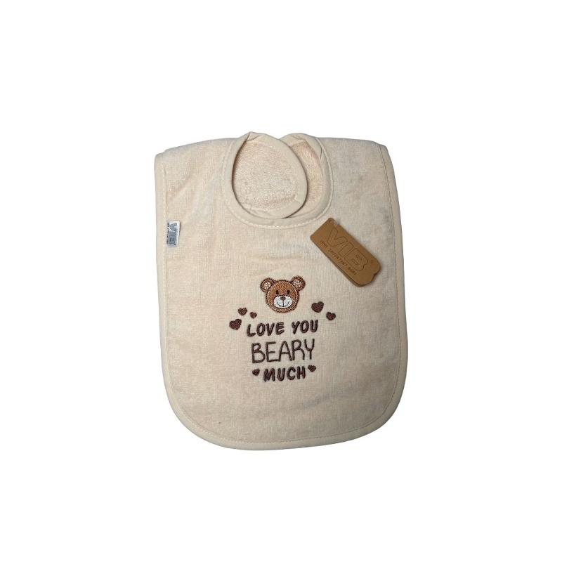 VIB_BTB35_V_I_B_Love_You_Beary_Much_vauvan_ruokalappu_beige_1_jpg